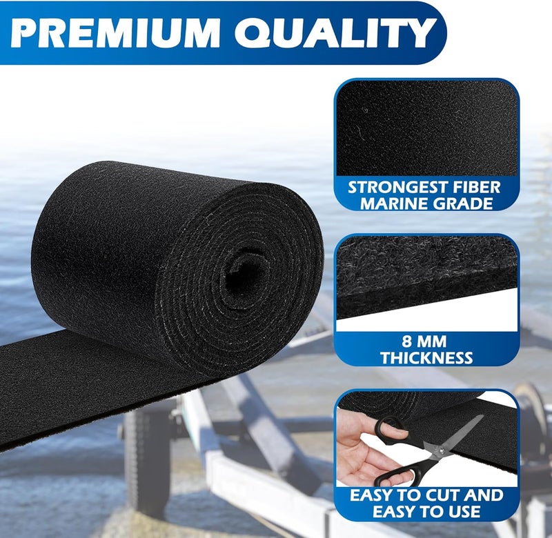 PROLEE Boat Trailer Bunk Carpet Extra Thick,50FT x 12in Marine Trailer Bunk Carpets 25oz, Marine Carpet, Boat Carpet Waterproof, Trailer Bunk Padding for Boats, Jet Ski, 5/16 Inch - Image 4